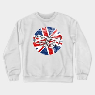 Cornet Player UK Flag Britain Cornetist British Musician Crewneck Sweatshirt